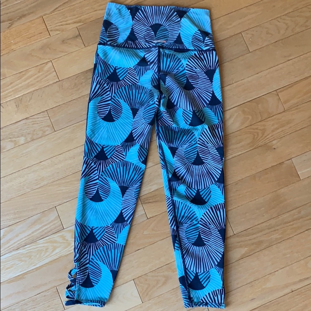 AERIE chill play move blue and green leggings XS - Picture 3 of 4